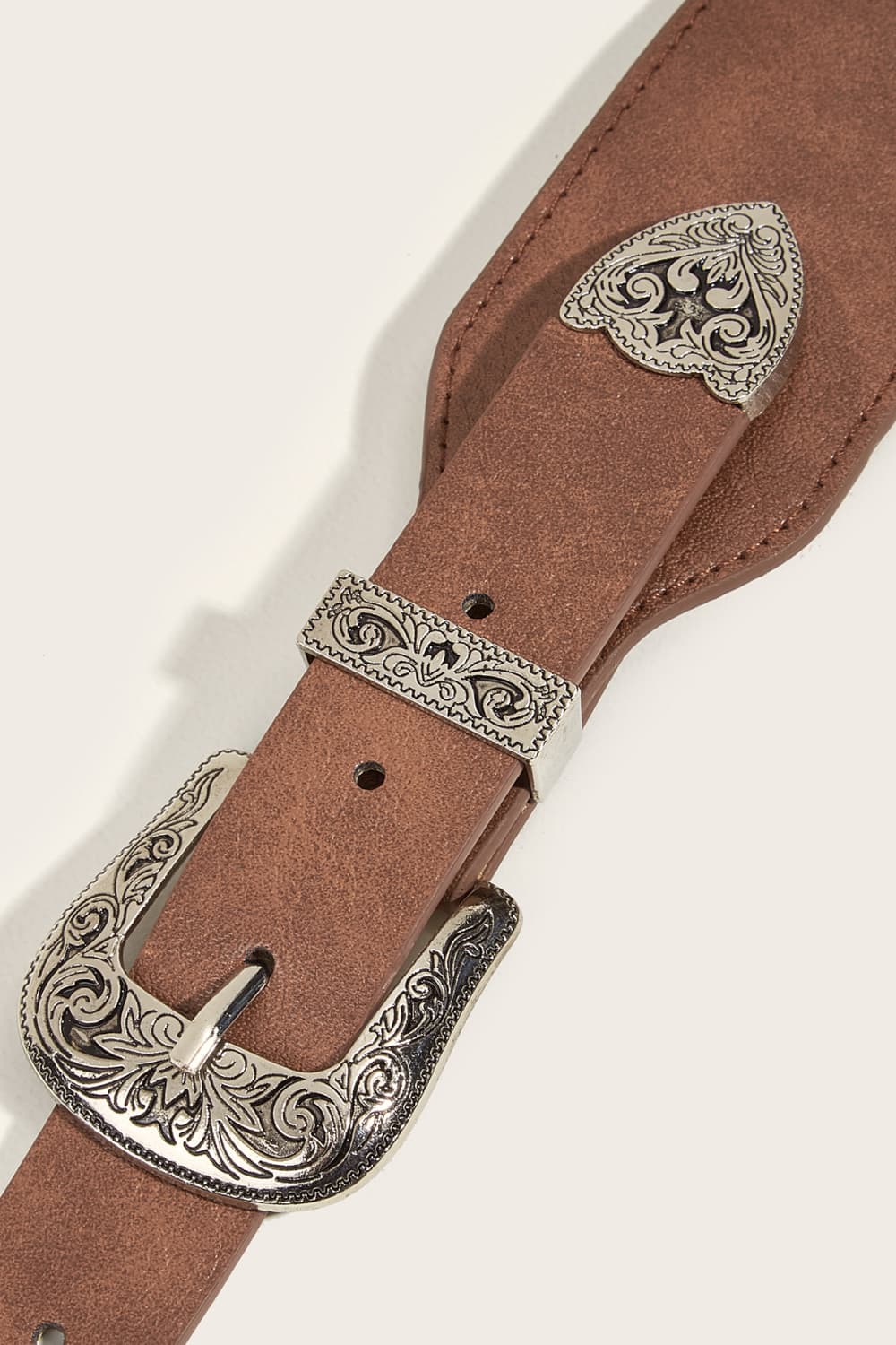 Double Buckle PU Leather Belt