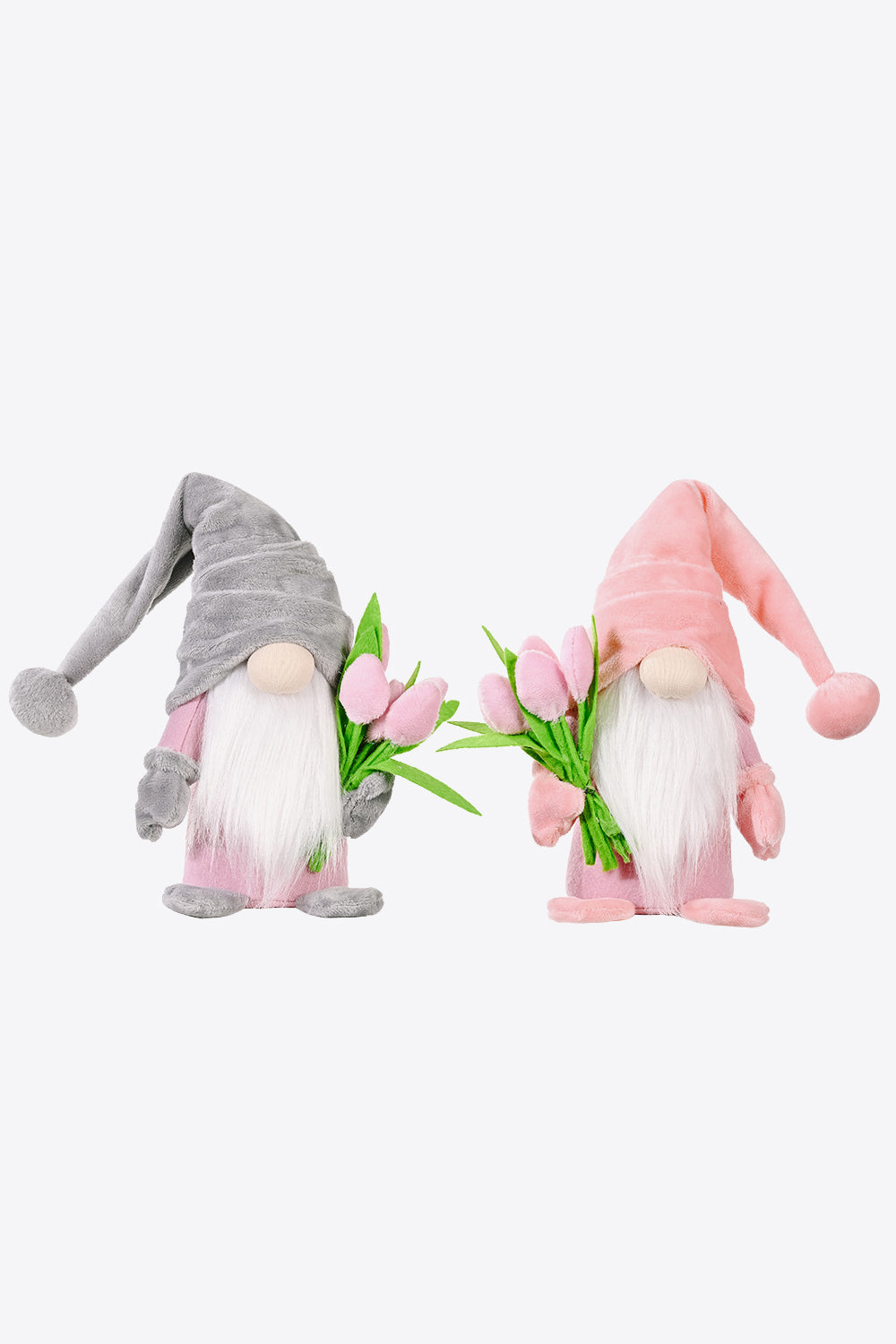 Standing Cute Plush Gnome with Tulip