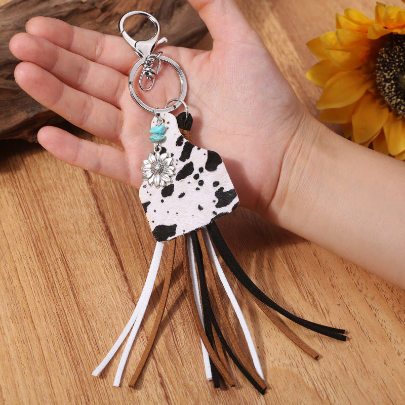 Turquoise Fringe Detail Key Chain