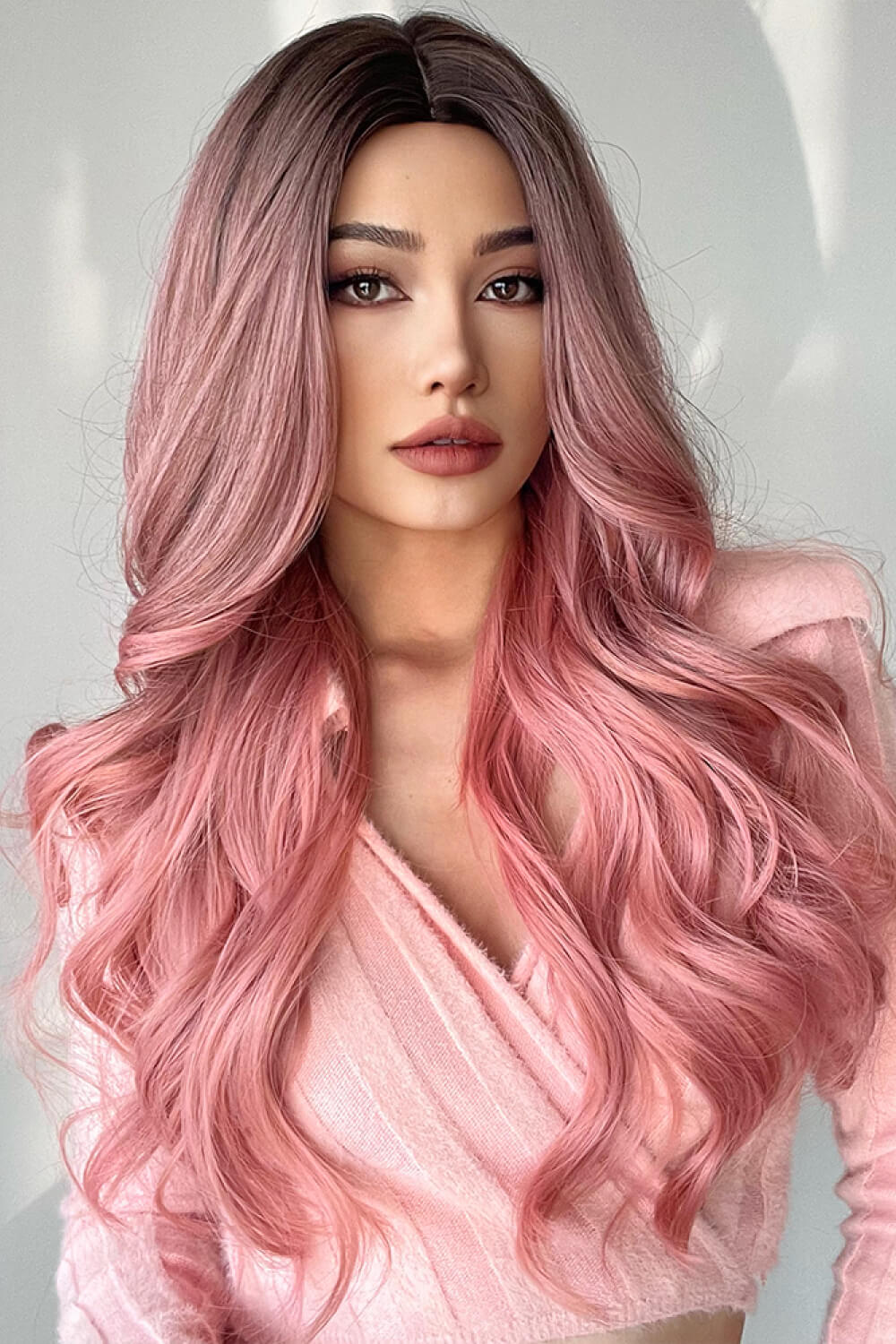 Fashion Wave Synthetic Long Wigs in Pink 26''