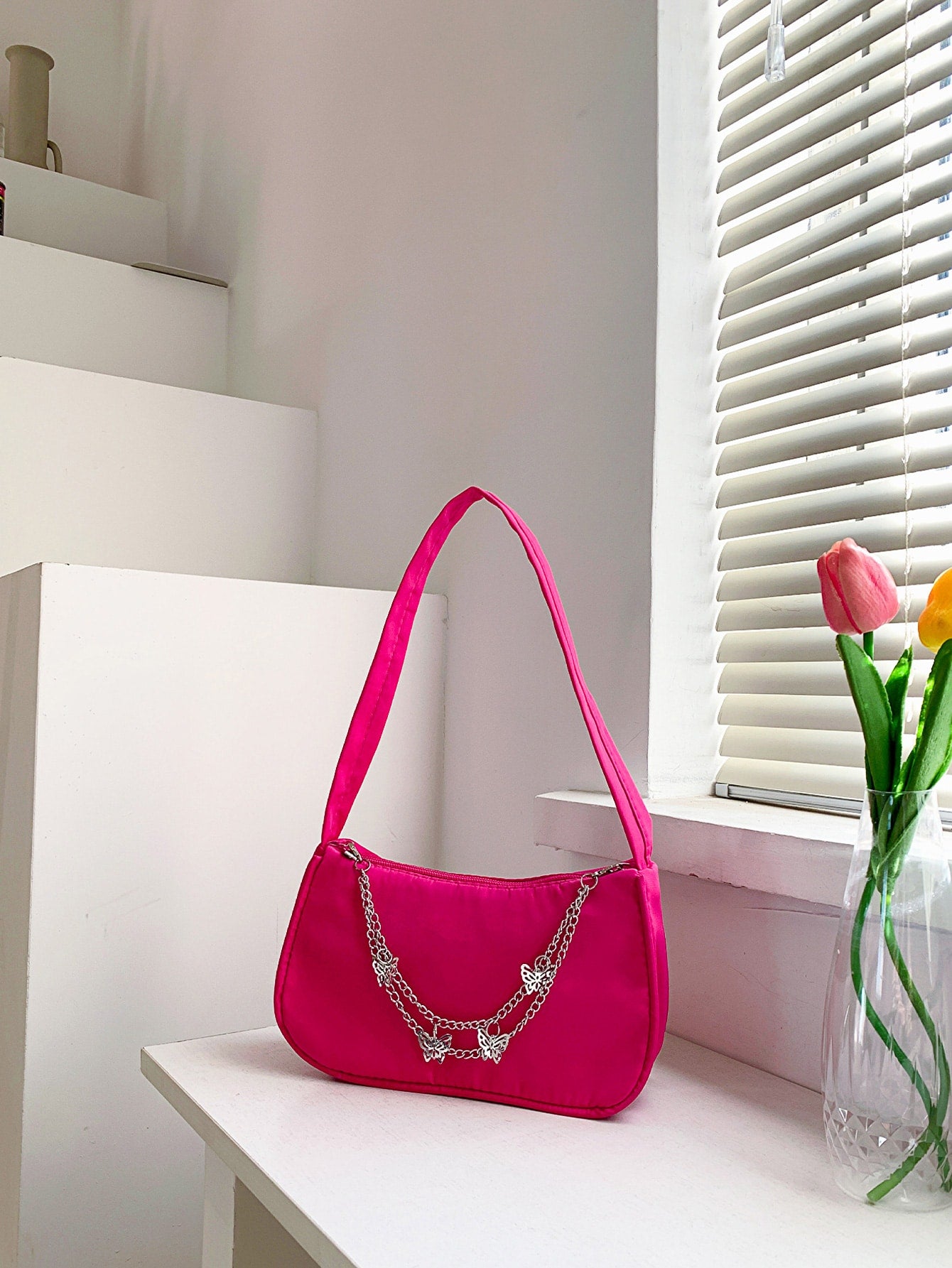 Butterfly Charm Polyester Hand Bag