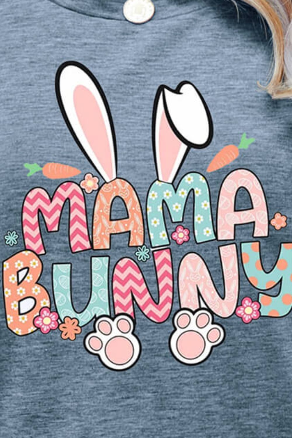 MAMA BUNNY Easter Graphic Short Sleeve Tee