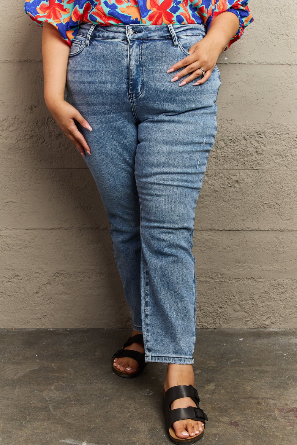 Judy Blue Kayla Full Size High Waist Distressed Slim Jeans