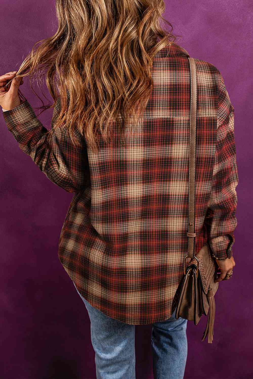 Plaid Zip-Up Collared Jacket