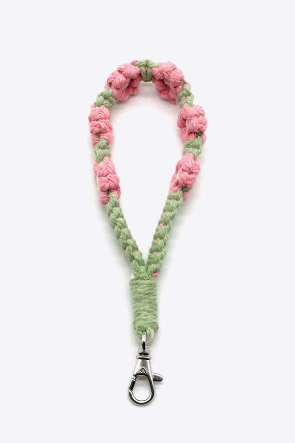 Assorted 4-Pack Hand-Woven Flower Macrame Wristlet Keychain