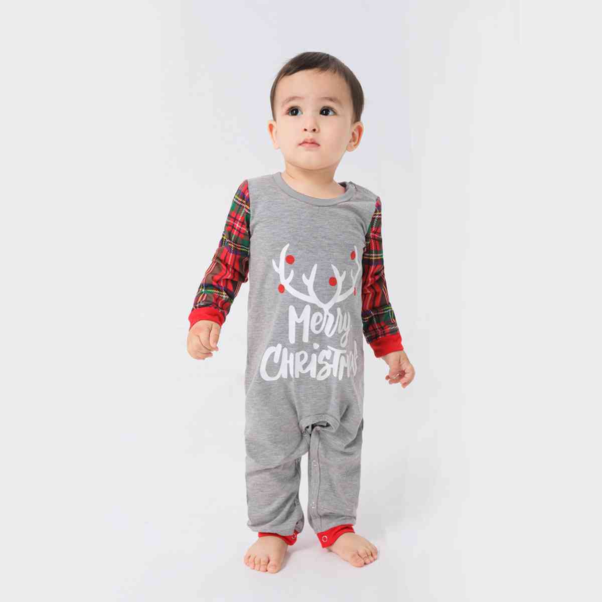 Baby MERRY CHRISTMAS Graphic Round Neck Jumpsuit