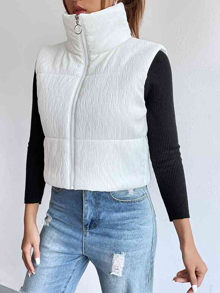 Zip-Up Collared Vest