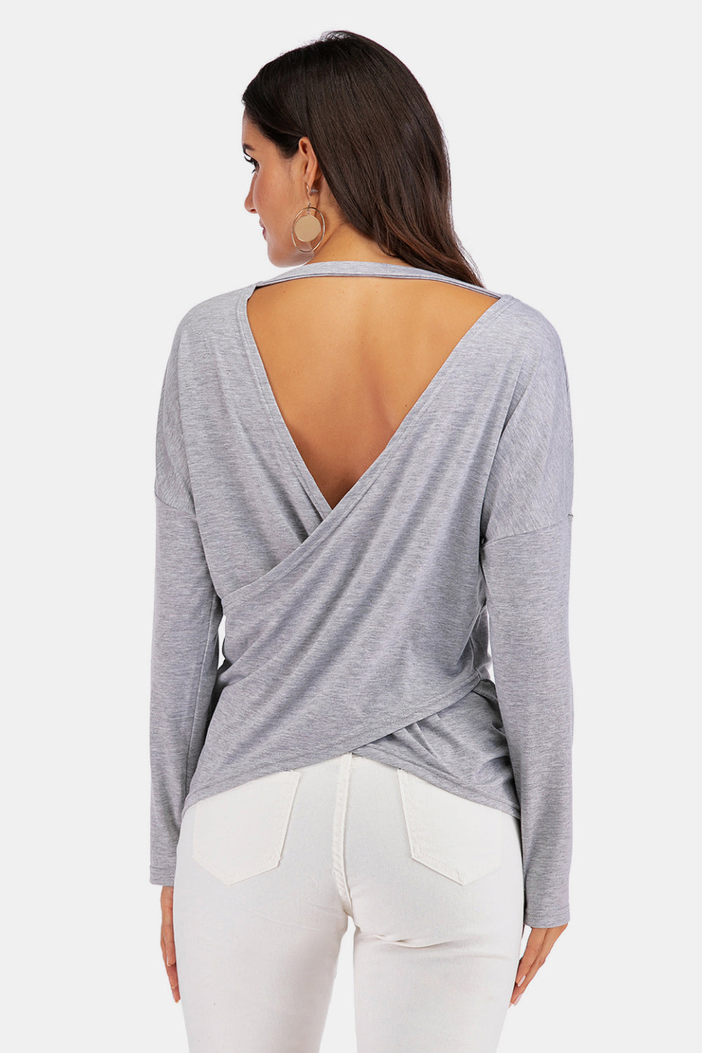 Cold-Shoulder Asymmetrical Neck Sweatshirt