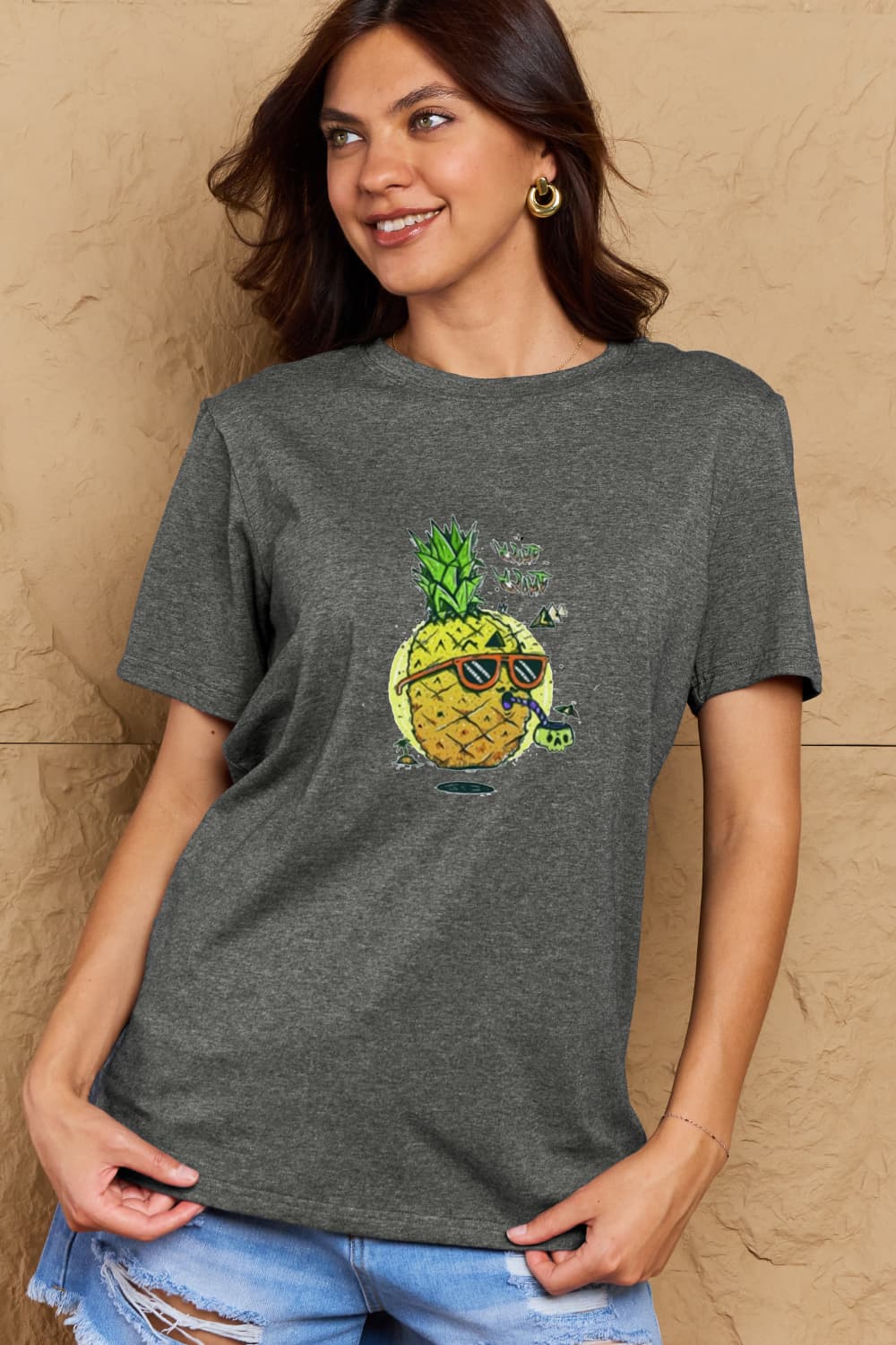 Simply Love Full Size Pineapple Graphic Cotton T-Shirt