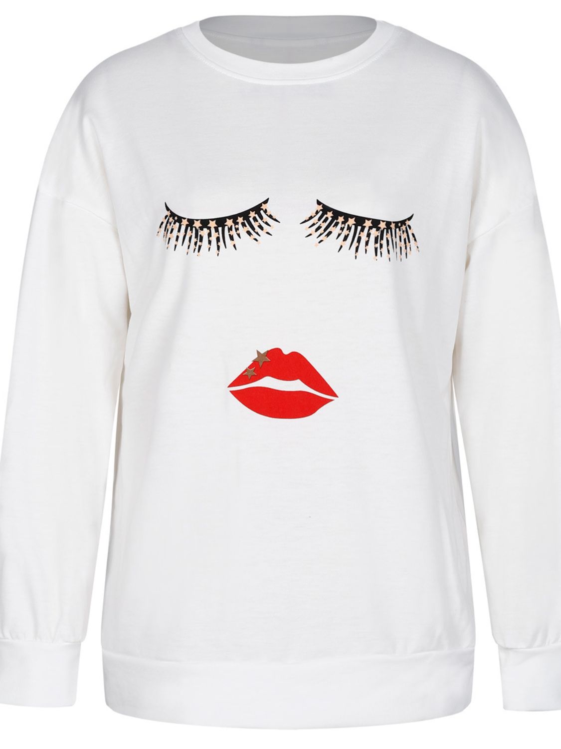 Graphic Dropped Shoulder Round Neck Sweatshirt