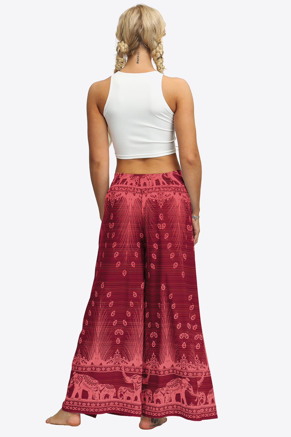 Split Wide Leg Long Pants