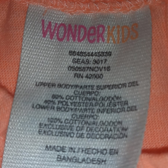 Wonderkids Girls Orange Short Sleeve Dress Set - Size 12M