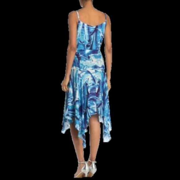 Gorgeous Nicole Miller Print Wrap Hi/Lo Hem Dress