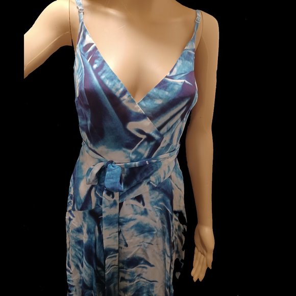 Gorgeous Nicole Miller Print Wrap Hi/Lo Hem Dress