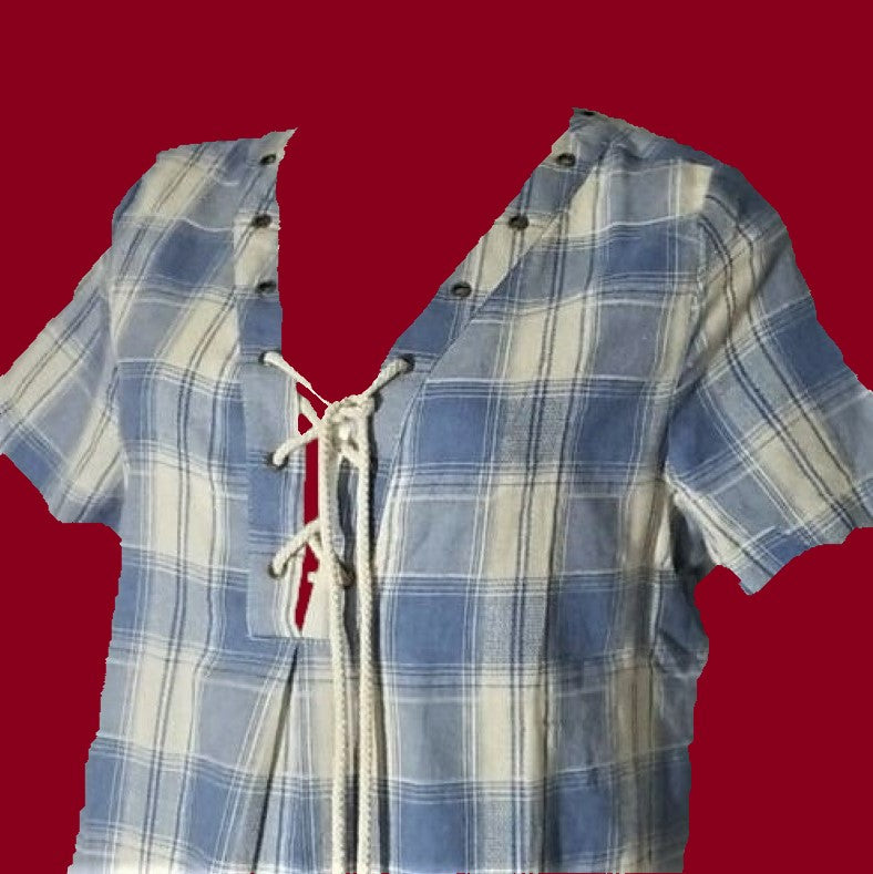 NWT Entro Blue & Ivory Plaid Dress - Size M